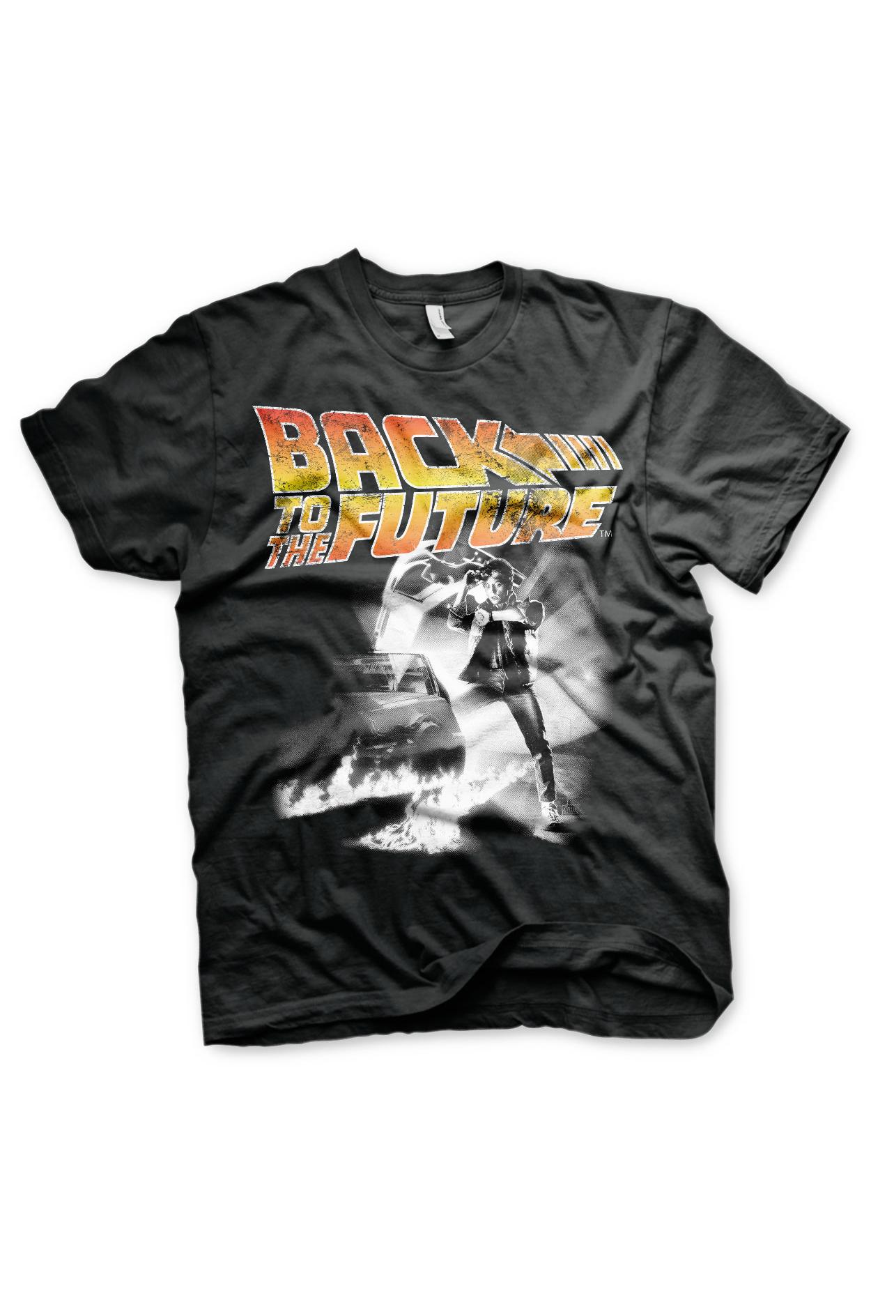 Tricou pentru barbati, Back to the future, Poster Black, Negru, S