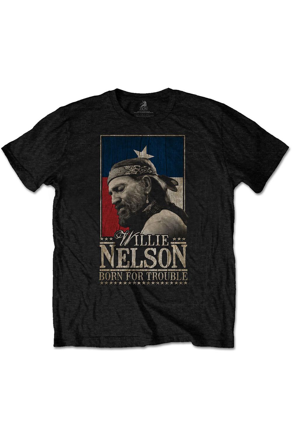 Tricou pentru barbati, Willie Nelson, Born for trouble, Negru