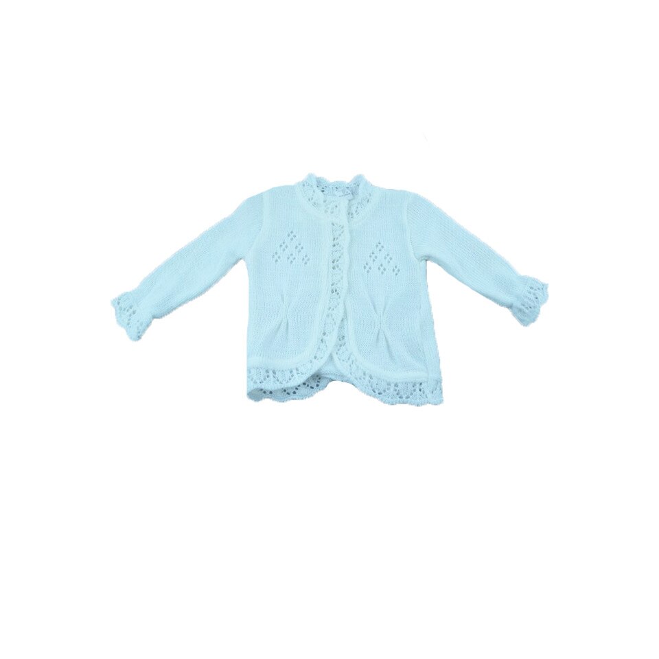 Cardigan maneca lunga pentru fete NN CFN01, Alb, 62 cm