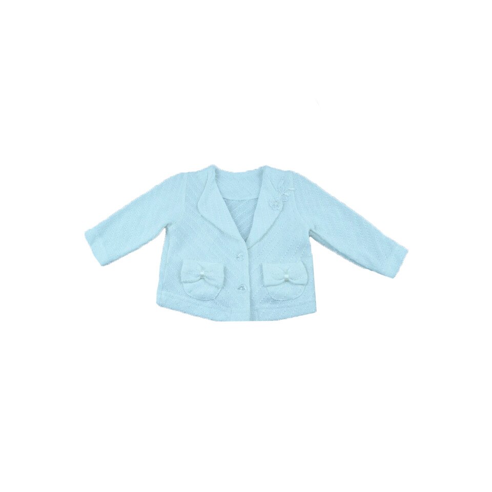 Cardigan maneca lunga pentru fete NN CFN05, Alb, 68 cm