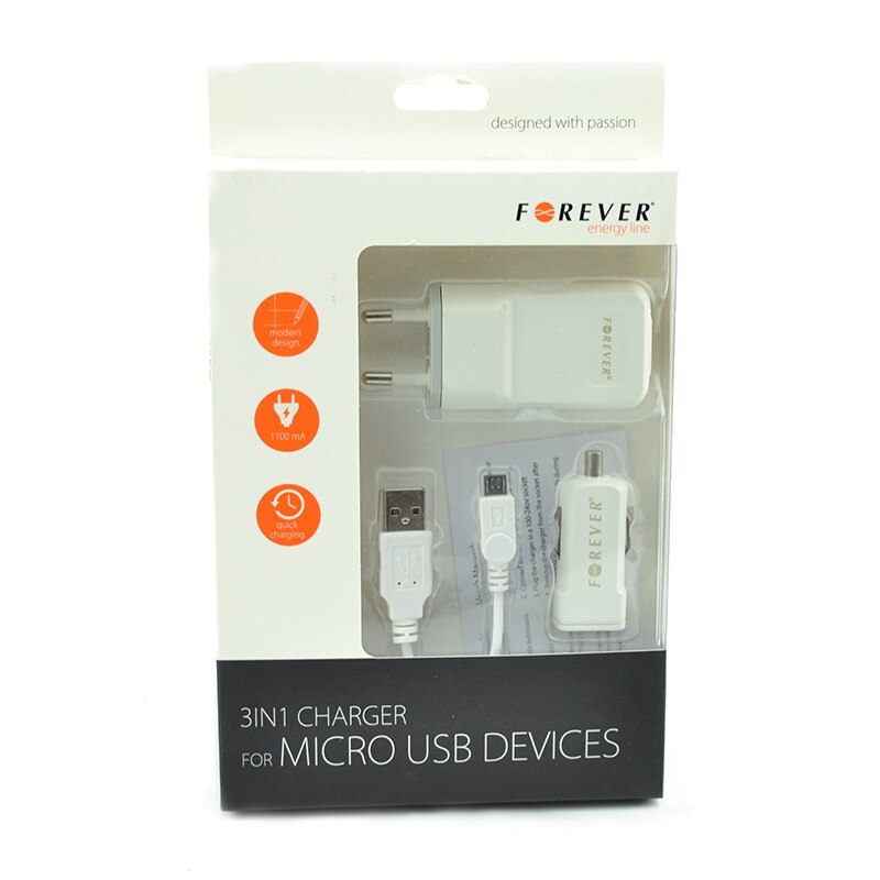 Incarcator universal 3 in 1, microUSB