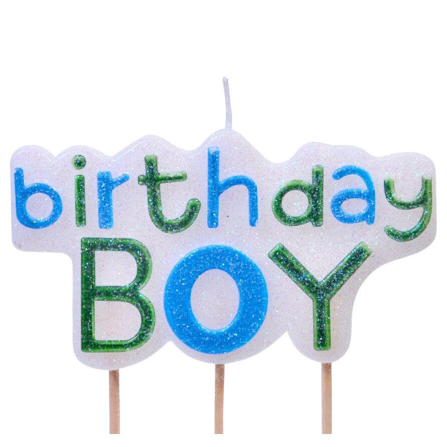 Lumanare decorativa, Zola, Birthday Boy, albastra