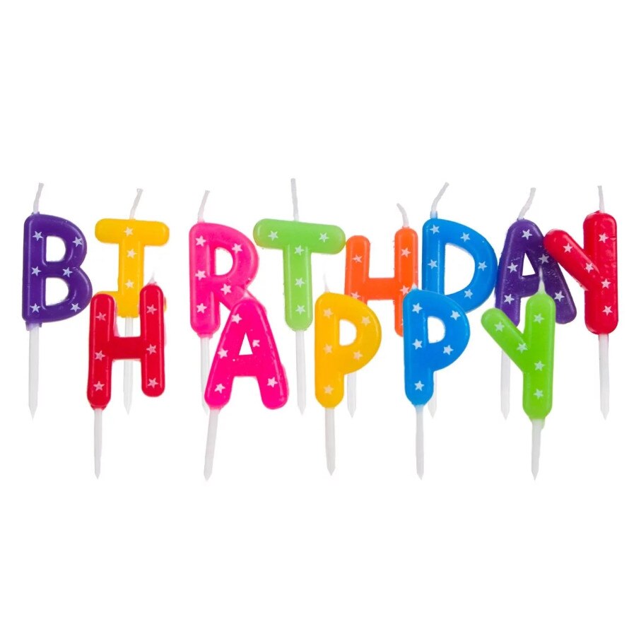 Set lumanari multicolore, Zola®, 13 bucati, Happy Birthday