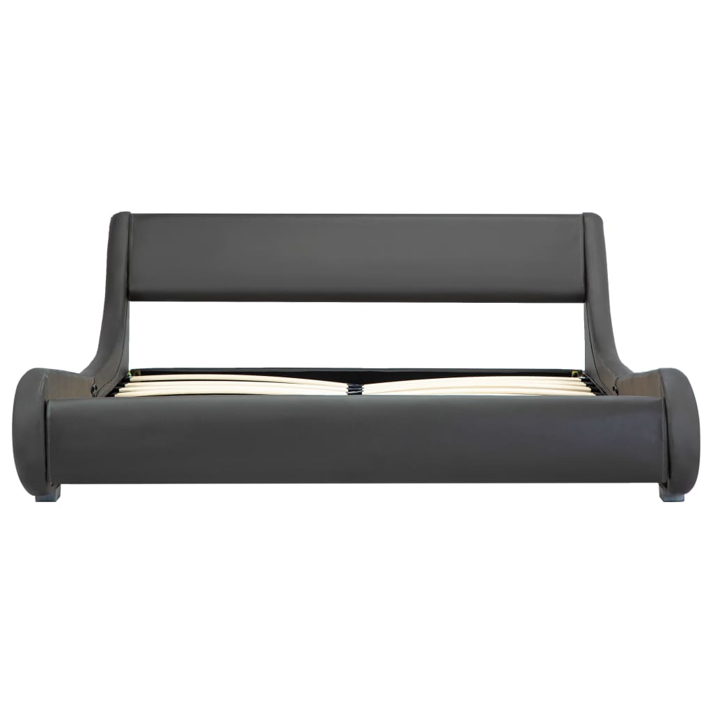 Cadru de pat dublu, vidaXL, Piele ecologica, 140 x 200 cm, Gri