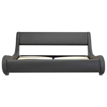 Cadru de pat dublu, vidaXL, Piele ecologica, 140 x 200 cm, Gri Cadru de pat dublu, vidaXL, Piele ecologica, 140 x 200 cm, Gri