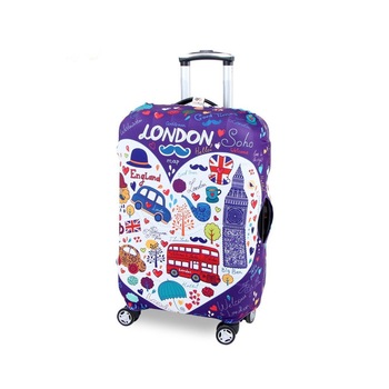 Husa protectie elastica Troler Valiza Geanta AKU, design LONDON, marimea S ajustabila Husa protectie elastica Troler Valiza Geanta AKU, design LONDON, marimea S ajustabila