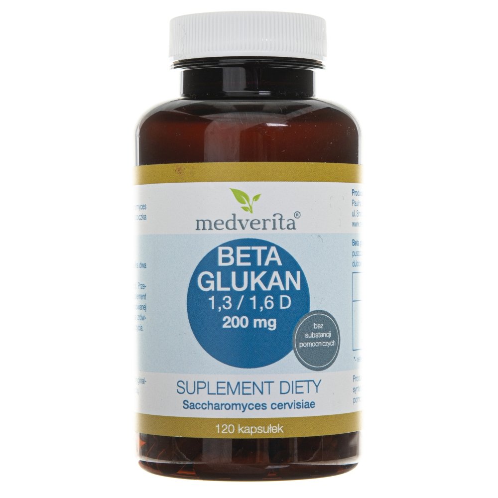 Supliment alimentar Medverita, Beta Glukan 1.3/1.6 D, 200 mg, 120 capsule