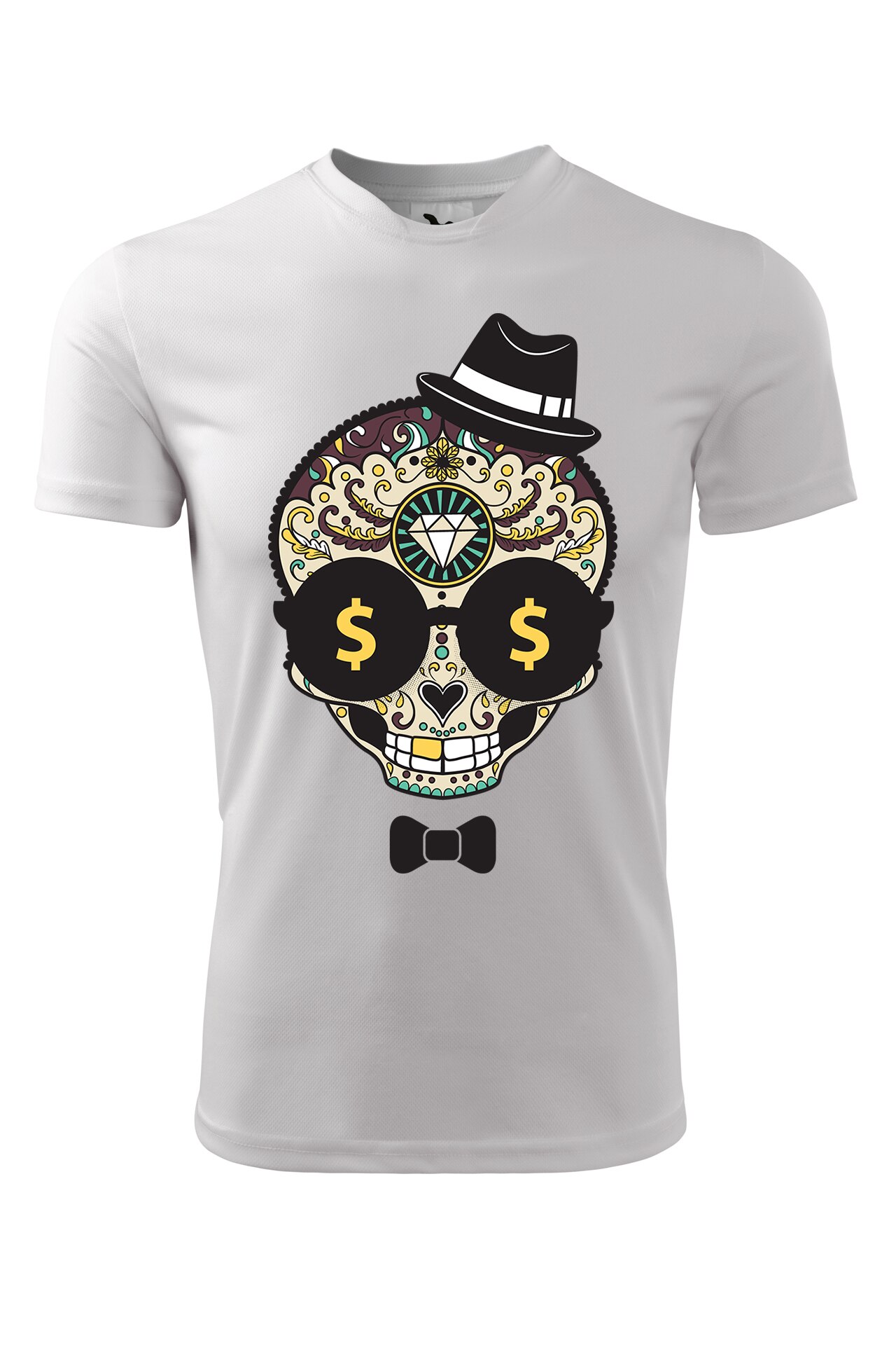 Tricou personalizat, Craniu Cash, Adler, Alb