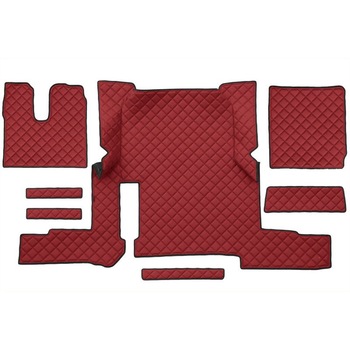 Set 7 covorase camion F-Core, Piele-ECO, pentru MAN TGX, transmisie automata, 1 sertar, Rosu Set 7 covorase camion F-Core, Piele-ECO, pentru MAN TGX, transmisie automata, 1 sertar, Rosu