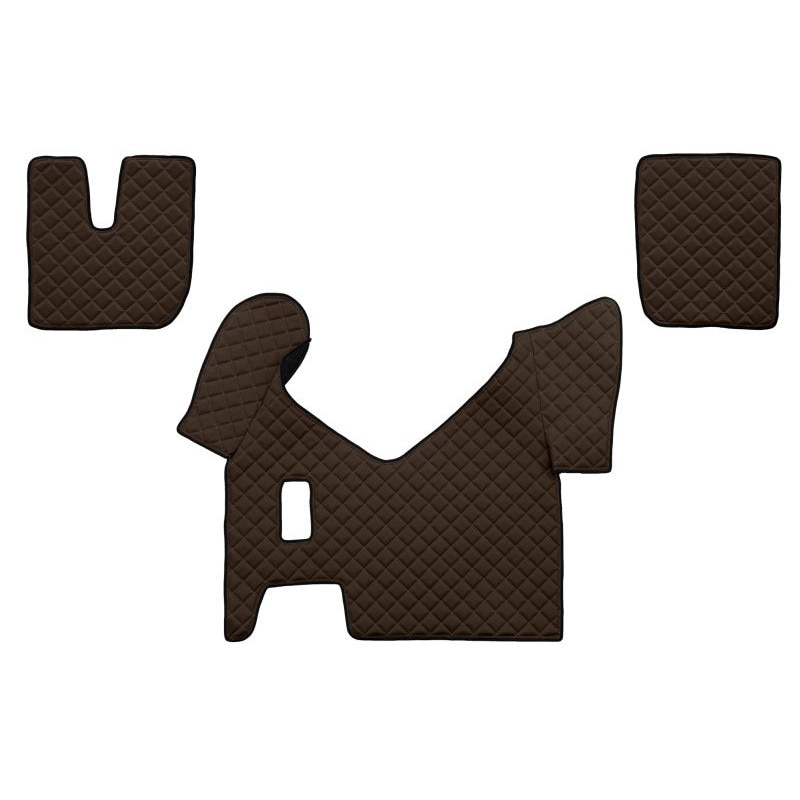 Set 3 covorase camion F-Core, Piele-ECO, pentru IVECO STRALIS, transmisie manuala, fabricatie de la 2013, Maro