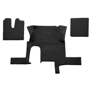 Set 3 covorase camion F-Core, Piele-ECO, pentru MAN TGX, transmisie automata, un sertar, Negru Set 3 covorase camion F-Core, Piele-ECO, pentru MAN TGX, transmisie automata, un sertar, Negru