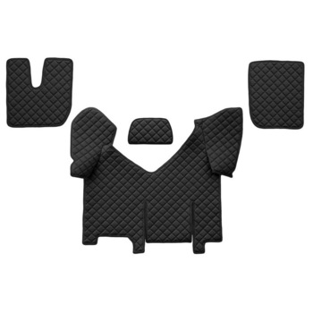 Set 4 covorase camion F-Core, Piele-ECO, pentru IVECO STRALIS, transmisie automata, versiune cu frigider, Negru Set 4 covorase camion F-Core, Piele-ECO, pentru IVECO STRALIS, transmisie automata, versiune cu frigider, Negru