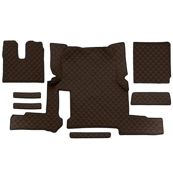 Set 7 covorase camion F-Core, Piele-ECO, pentru MAN TGX, transmisie automata, 1 sertar, Maro Set 7 covorase camion F-Core, Piele-ECO, pentru MAN TGX, transmisie automata, 1 sertar, Maro