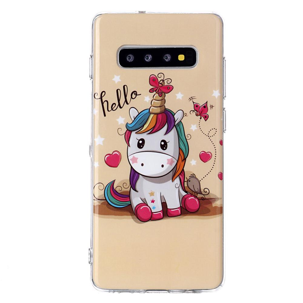 Husa silicon Samsung Galaxy S10 Plus model Baby Unicorn, Antisoc, TPU, Viceversa Galben