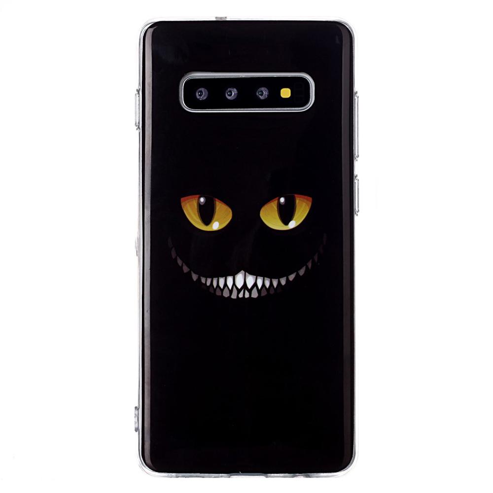 Husa silicon Samsung Galaxy S10 Plus model Chestire Cat, Antisoc, TPU, Viceversa Negru