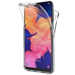 Husa protectie compatibila cu Samsung Galaxy A22 PC & Glass -360° (fata si spate), transparenta