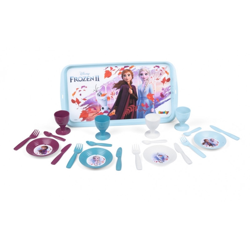 Set de Ceai, Frozen II, Include Tacamuri, Farfurii, Pahare si Tava pentru Servire, 21 Piese, Imprimeu Tematic, Multicolor