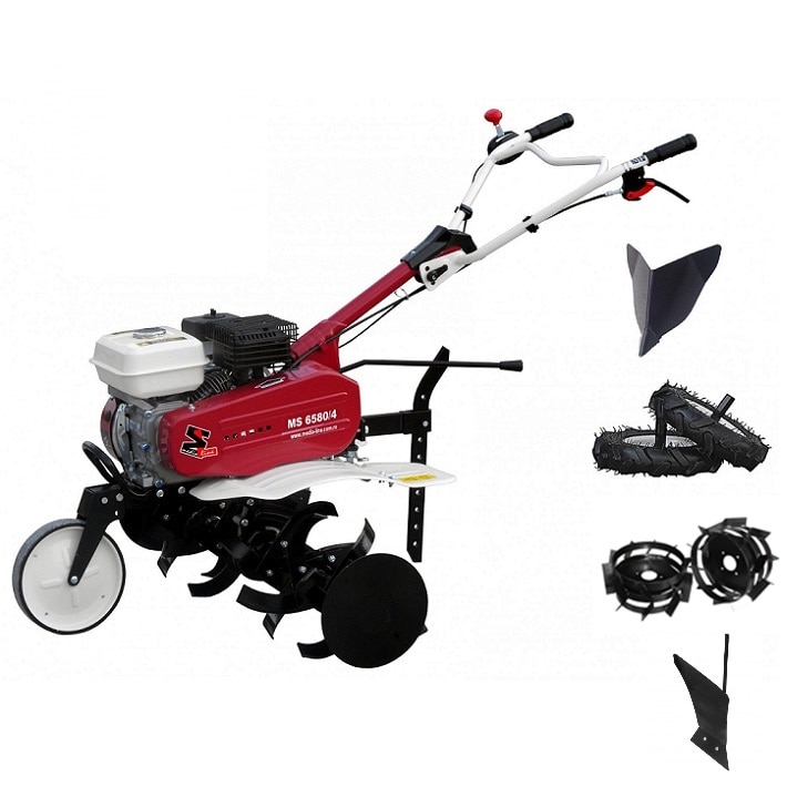 Motosapa MediaLine, model MS 6580/4, 7 CP + roti pneumatice, roti metalice, plug simplu, plug de bilonat
