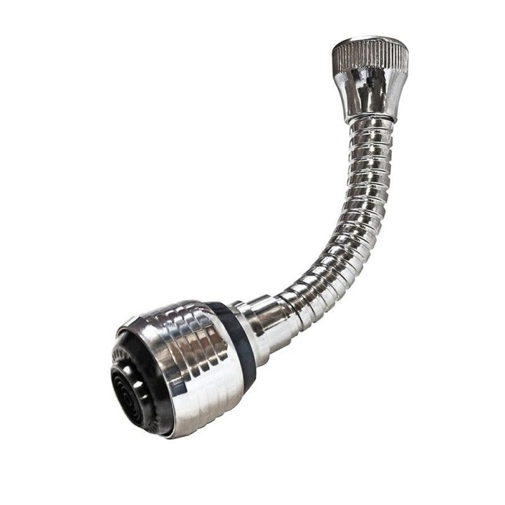 2 db rugalmas csatlakozó készlet, csaptelephez, univerzális, Turbo Flex360, 15 cm, ezüst