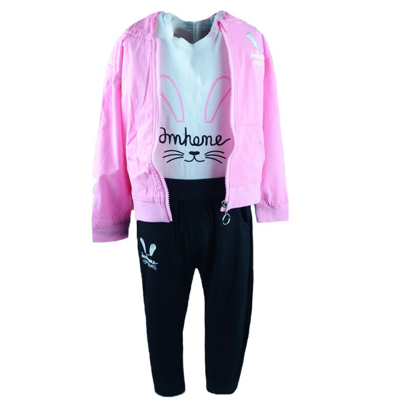 Compleu 3 piese pantaloni, body si geaca pentru fete Vitamins 6500R1, Multicolor