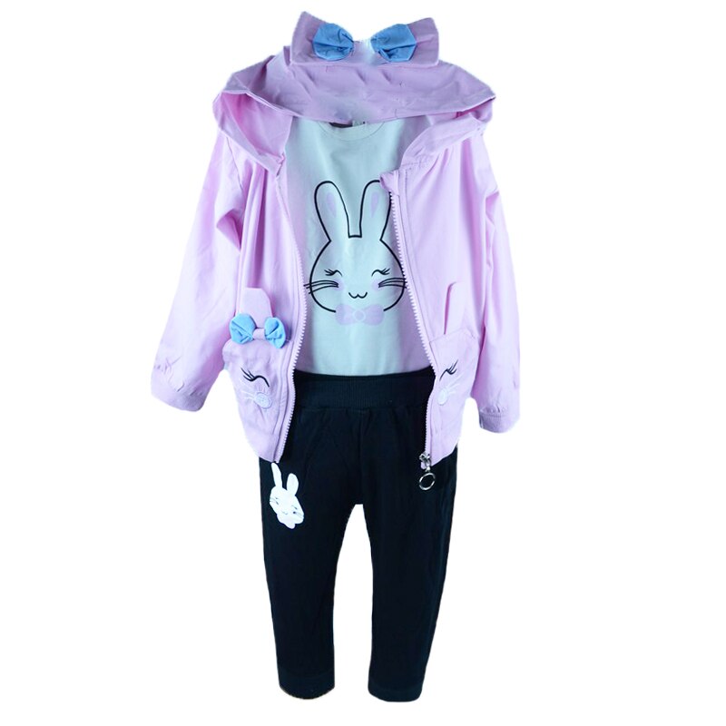 Compleu 3 piese pantaloni, body si geaca pentru fete Vitamins 6500R, Multicolor