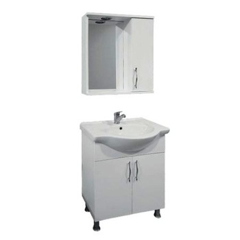 Baza mobilier cu Lavoar ceramic si Dulapior cu oglinda si spot, Tempo, 70 x 65 x 35 cm Baza mobilier cu Lavoar ceramic si Dulapior cu oglinda si spot, Tempo, 70 x 65 x 35 cm