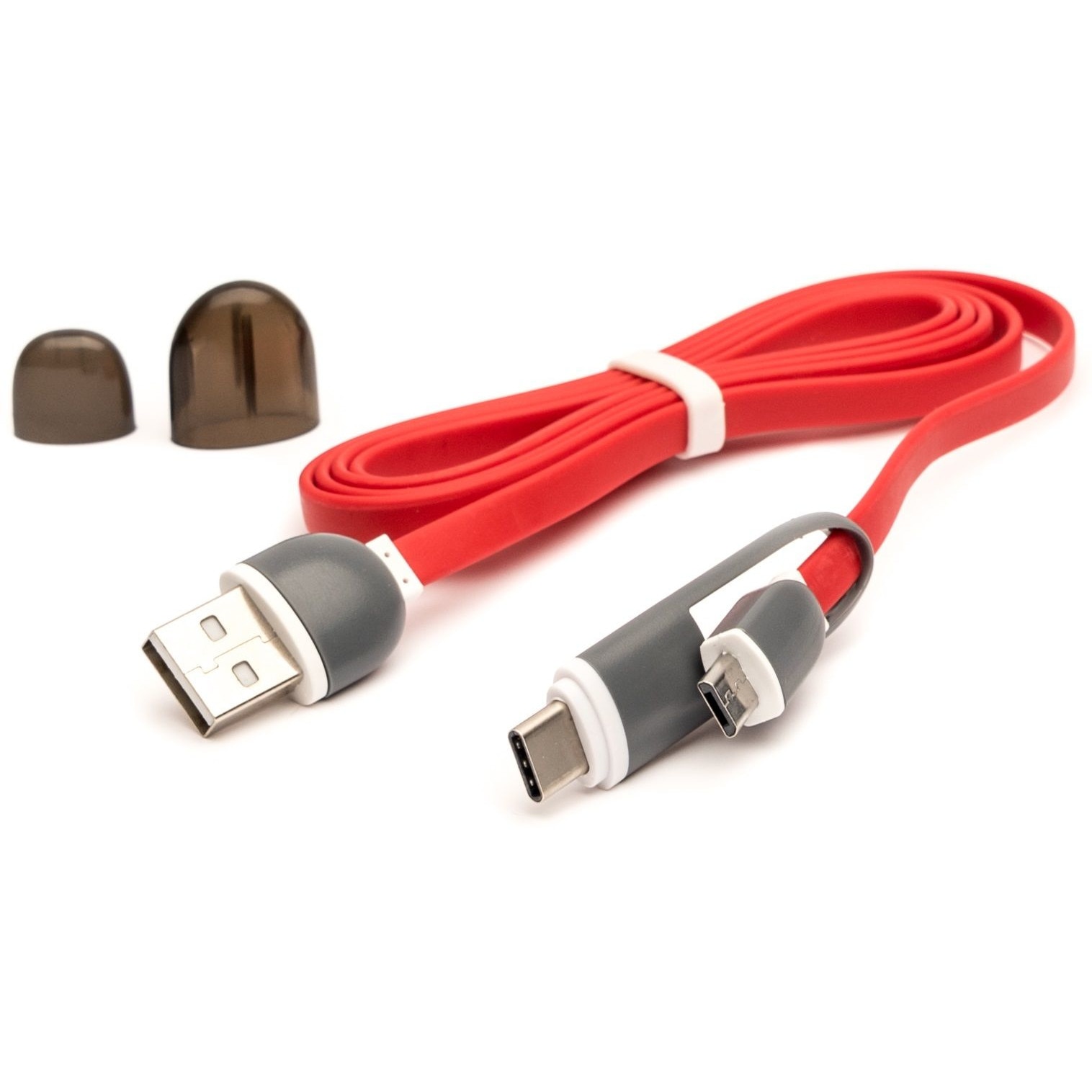 Cablu microUSB cu adaptor Type-C E-boda, Rosu