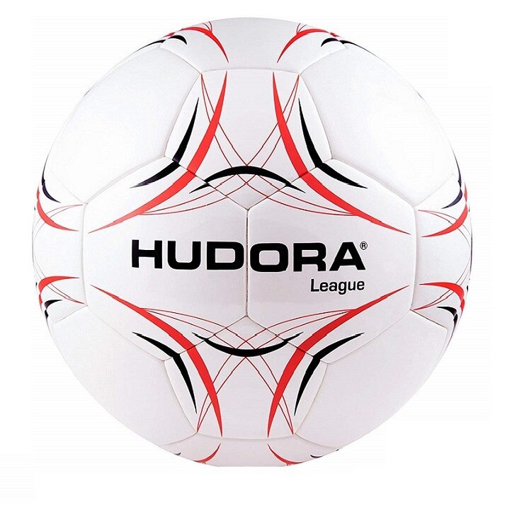 Minge fotbal Hudora League,marimea 5,culoare rosu / alb / negru