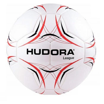 Minge fotbal Hudora League,marimea 5,culoare rosu / alb / negru Minge fotbal Hudora League,marimea 5,culoare rosu / alb / negru