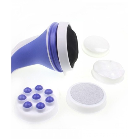 Aparat de masaj SIKS® Anticelulitic, 4 capete de masaj incluse, 25W, AMA03, alb/albastru