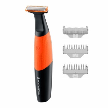 Aparat de ras si tuns barba Remington Durablade , Lama de 35 mm, Piepteni atasabili de 1, 2 si 4 mm, Maner anti-alunecare, Indicator de incarcare LED, Incarcare prin cablu USB, Capat nedetasabil , Negru/Portocaliu Aparat de ras si tuns barba Remington Durablade , Lama de 35 mm, Piepteni atasabili de 1, 2 si 4 mm, Maner anti-alunecare, Indicator de incarcare LED, Incarcare prin cablu USB, Capat nedetasabil , Negru/Portocaliu