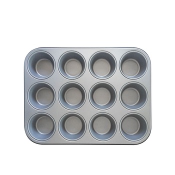 Tava pentru 12 briose, Decora, Otel, 35x26 cm Tava pentru 12 briose, Decora, Otel, 35x26 cm