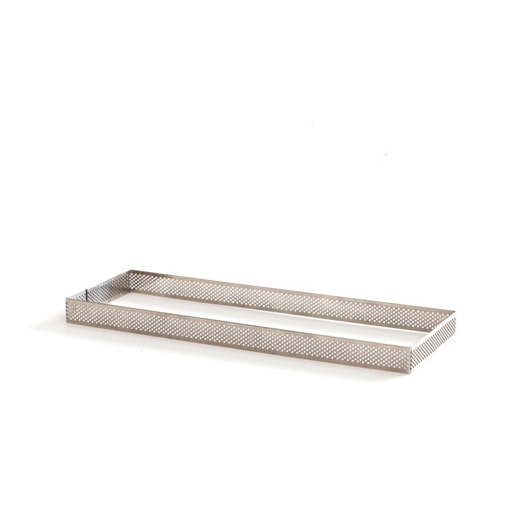 Forma dreptunghiulara micro-perforata din inox, Decora, 10 x 29 x h 2 cm