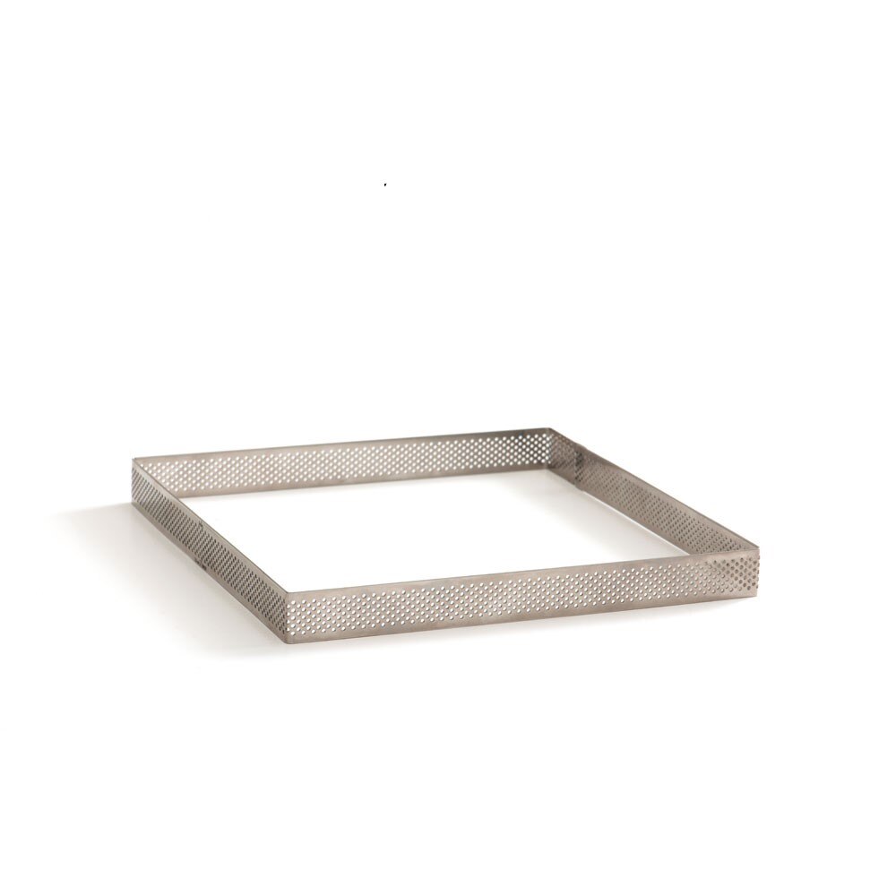 Forma patrata micro-perforata din otel inoxidabil, Decora, 15 x 15 x h 2 cm