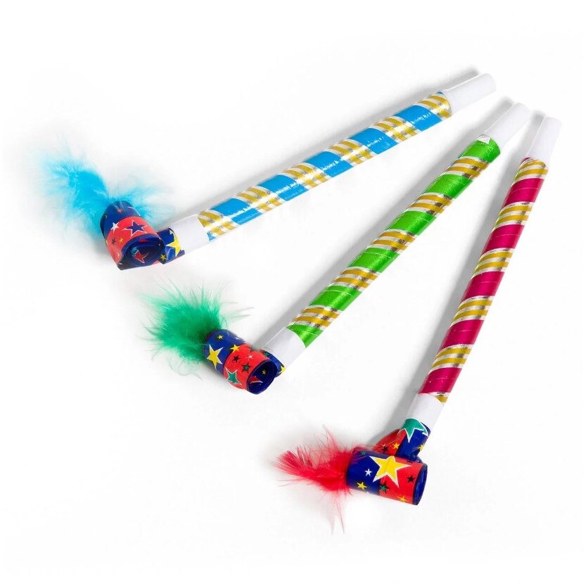 Set suflatori, Zola®, 6 bucati, multicolore, cu pene