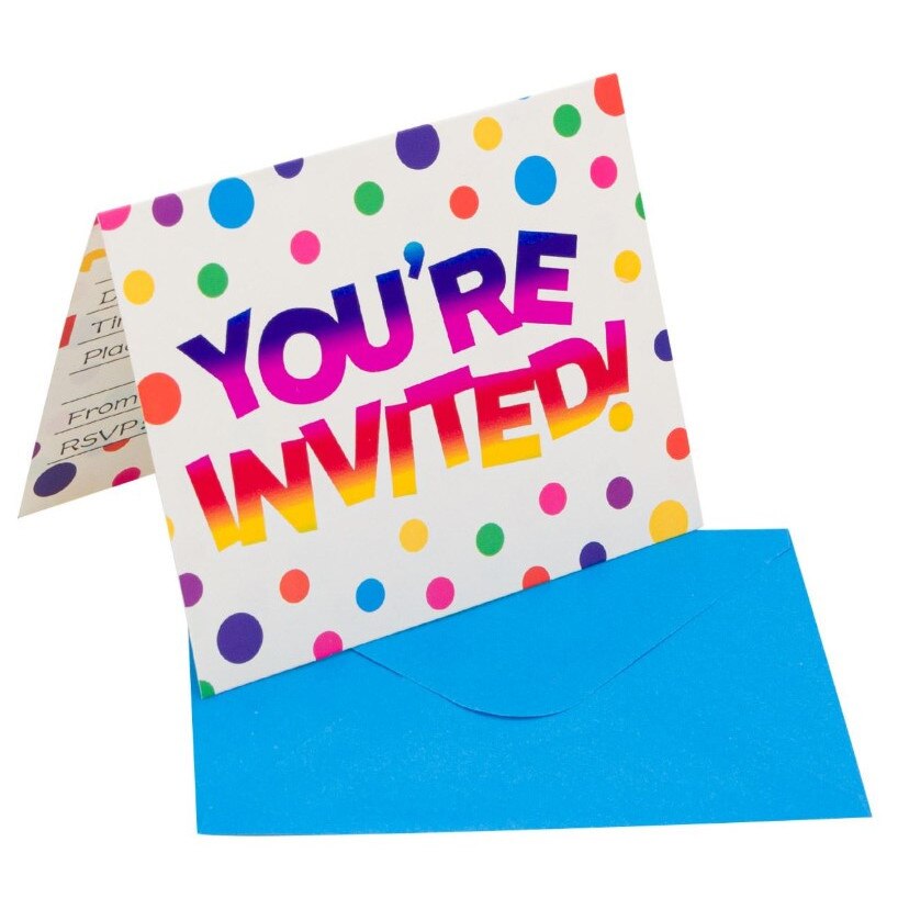 Set invitatii pentru petrecere, Zola®,6 bucati cu buline