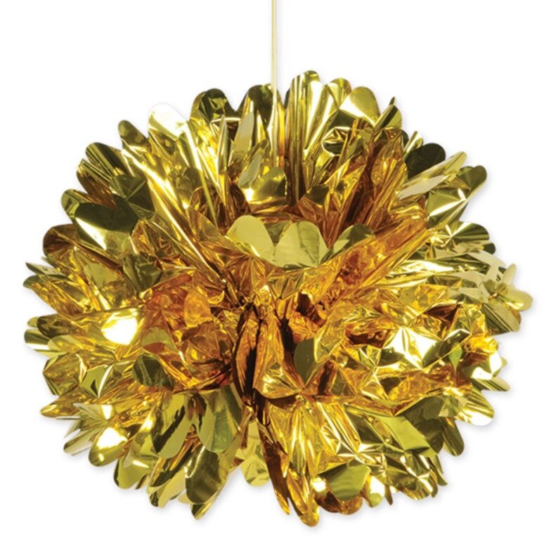 Pompom metalic, Zola®, auriu, 40 cm