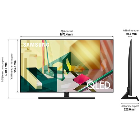 Televizor Samsung 75Q70T, 189 cm, Smart, 4K Ultra HD, QLED, Clasa A