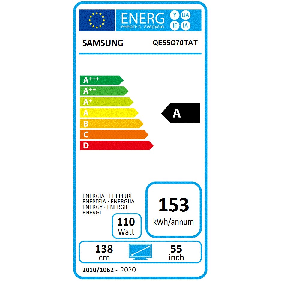 Televizor Samsung 55Q70T, 138 cm, Smart, 4K Ultra HD, QLED, Clasa G