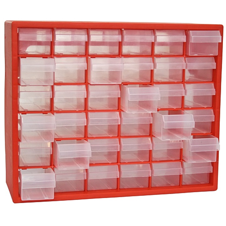 Organizator cu 36 sertare transparente 405x305x65 mm