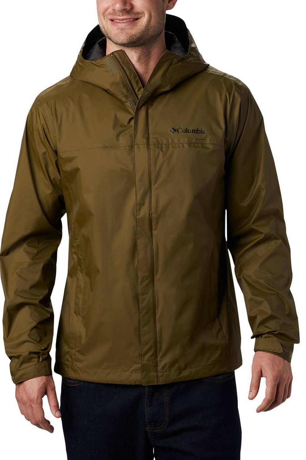 Columbia, Jacheta din material usor, cu gluga pentru trekking Watertight™ II, Verde oliv