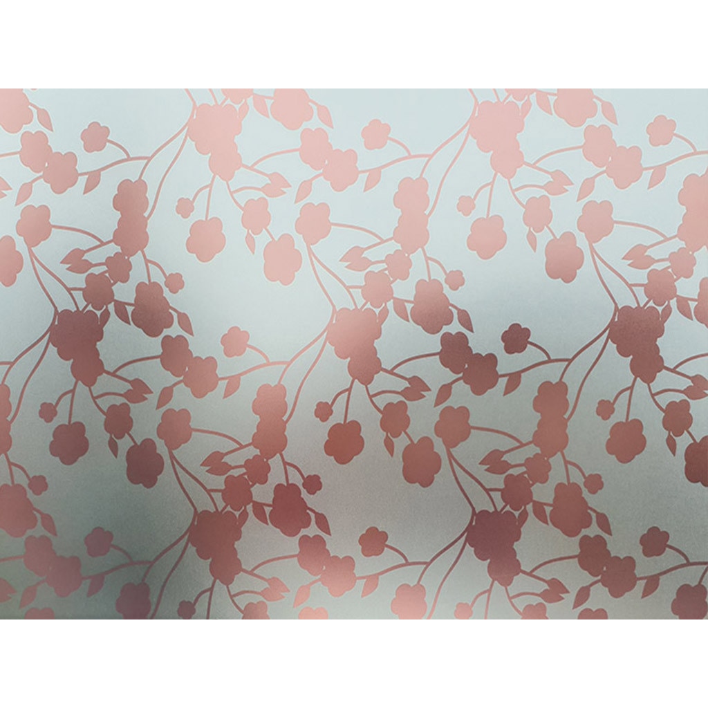 Folie geam autoadeziva Elma, Folina, model floral rosu, 100 cm latime