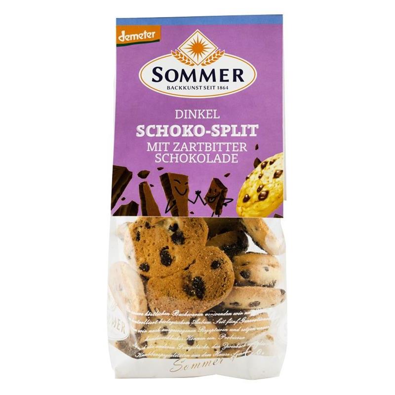 Biscuiti din Grau Spelta cu Ciocolata Neagra Bio Demeter 150gr Sommer