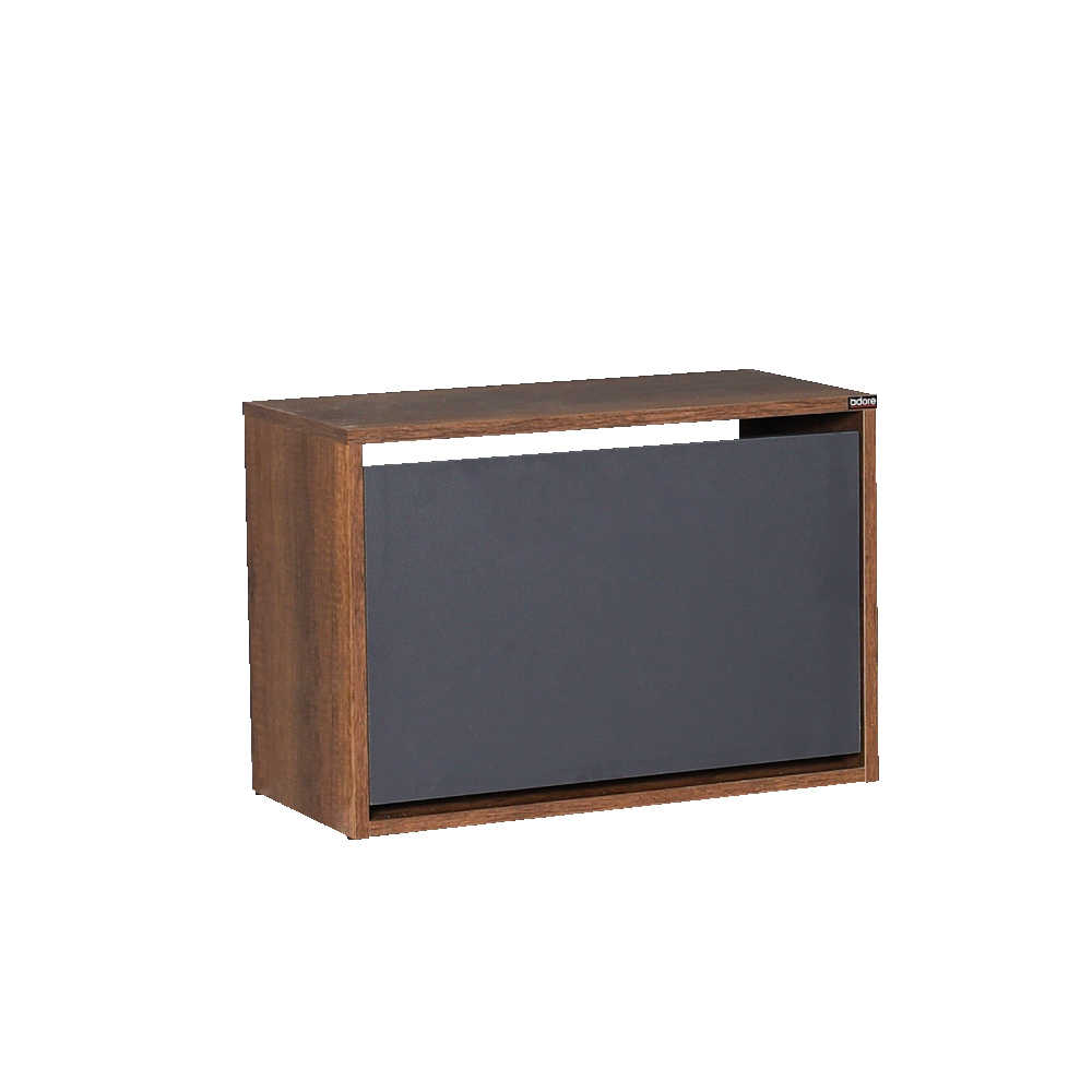 Pantofar, Bancuta Adore Ottoman, cu sezut, capacitate 6 perechi incaltaminte, Nuc Oslo - Antracit, 60x42x30 cm