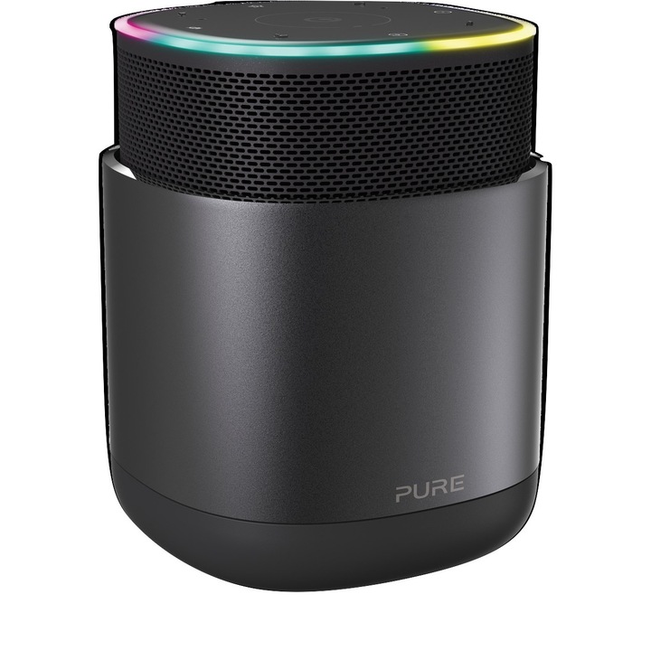 Boxa portabila Pure DiscovR, Alexa, Spotify, Gri/Negru