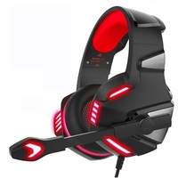 casti gaming hunterspider v3 pro surround sound 71 super deep bass lumina led pentru pc  xbox  ps  microfon noise cancelling zero ear pressure control volum insertie metal protectie ureche din piele multi platform  rosu imagen 8_0_
0