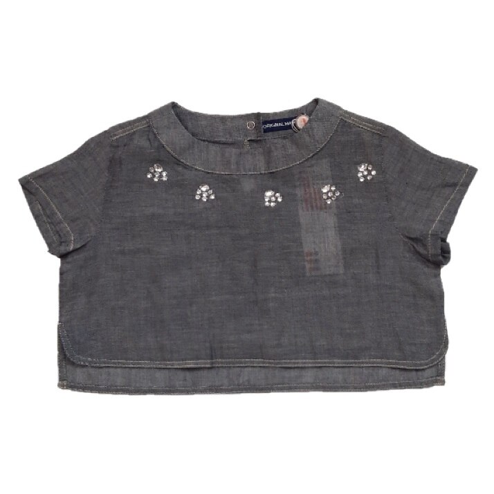 Tricou cu maneca scurta pentru fete, Original Marines, 6 ani, 114 cm, Gri