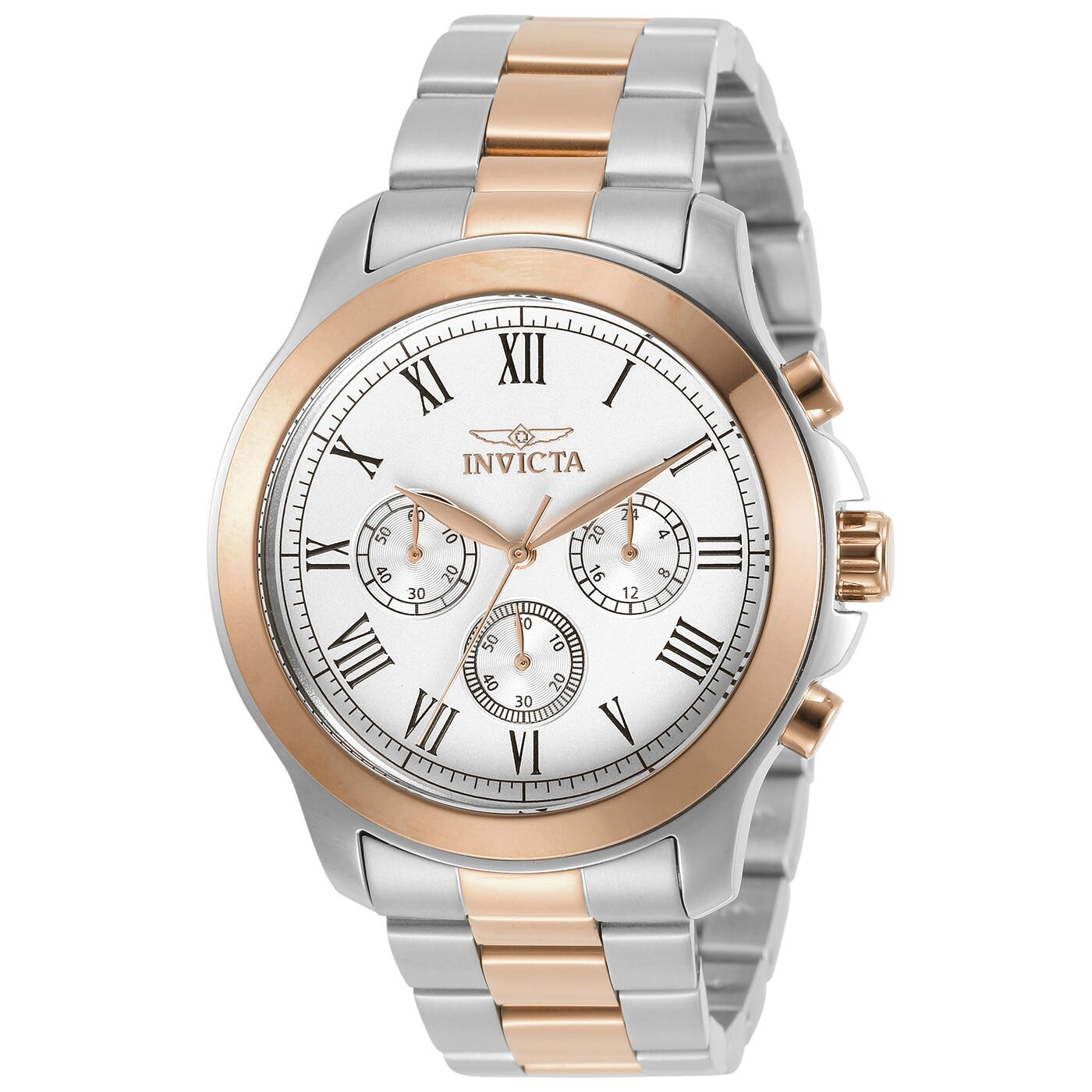 Ceas barbatesc INVICTA Speciality 21660, quartz, carcasa si bratara otel inoxidabil, bicolor, cronograf, 100m