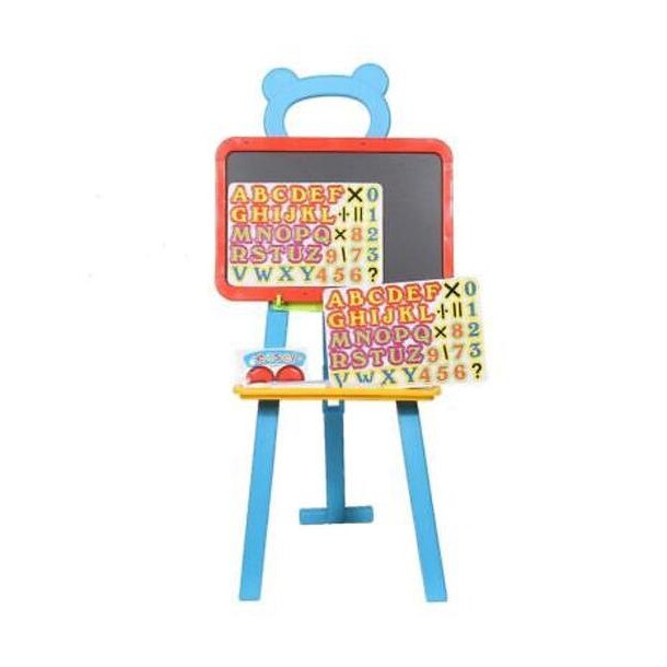 Tabla de jucarie pentru desen cu stativ (3in1) - creta, litere, si cifre magnetice - 8003B