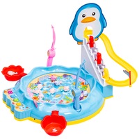 Joc de pescuit 3 in 1, tabla rotativa, 2 undite, 10 pestisori, sunete, lumini, cablu USB
